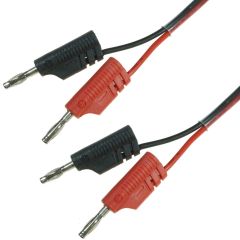 Banana/banana leads, double leads, 30cm black/red