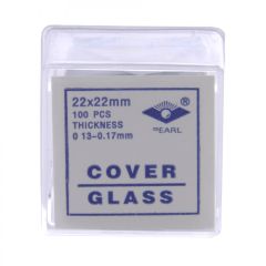 Microscope Slide Cover Slip Glass 22x22mm, pkt/100