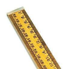 Ruler, metre, wooden, brass ends